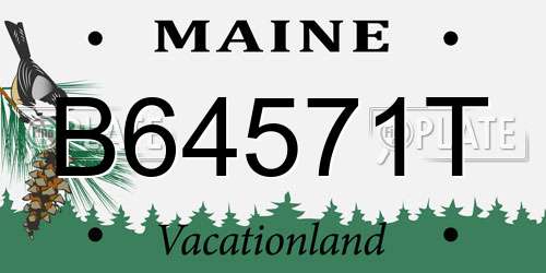 B64571T Maine License Plate