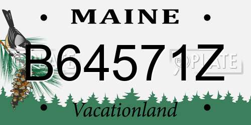 B64571Z Maine License Plate