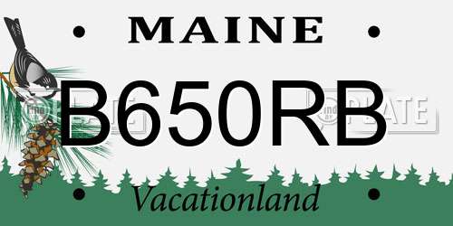 B650RB Maine License Plate