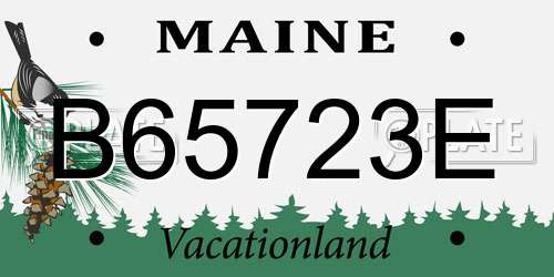 B65723E Maine License Plate