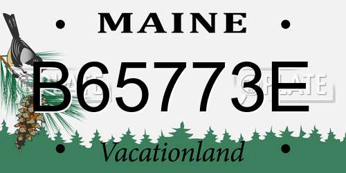 B65773E Maine License Plate