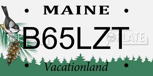 B65LZT Maine License Plate