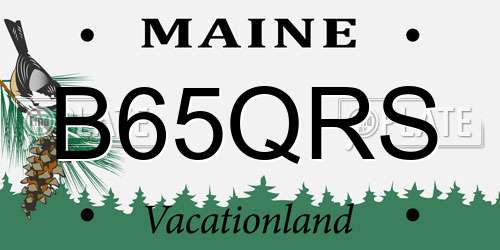 B65QRS Maine License Plate