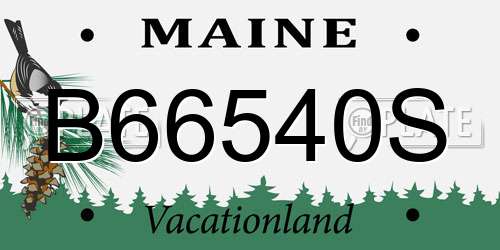 B66540S Maine License Plate