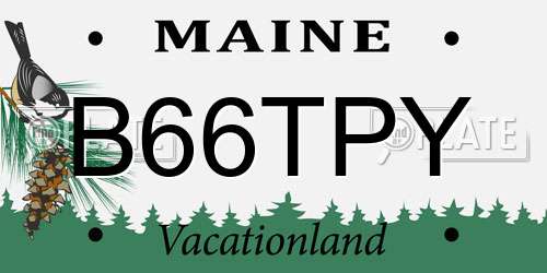 B66TPY Maine License Plate