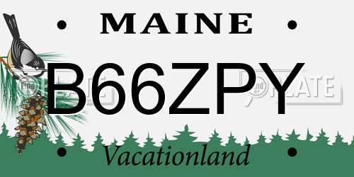 B66ZPY Maine License Plate