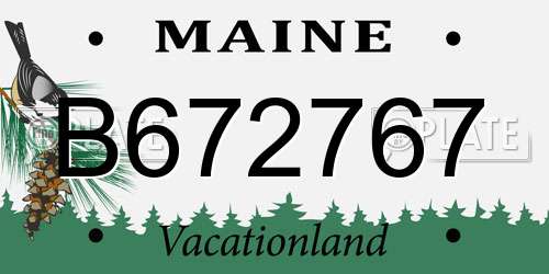 B672767 Maine License Plate