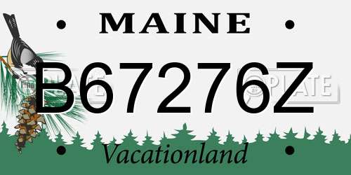 B67276Z Maine License Plate