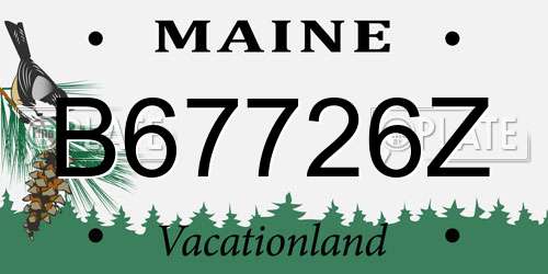 B67726Z Maine License Plate