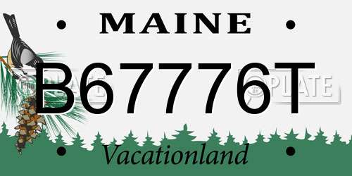 B67776T Maine License Plate