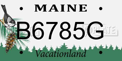 B6785G Maine License Plate