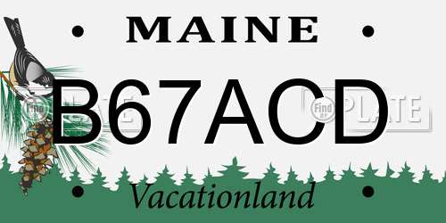 B67ACD Maine License Plate