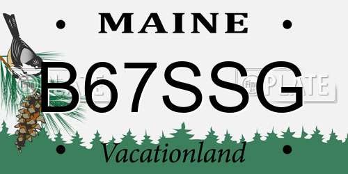 B67SSG Maine License Plate