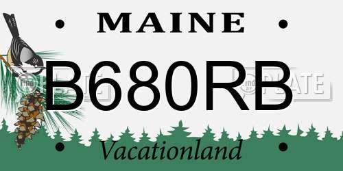 B680RB Maine License Plate