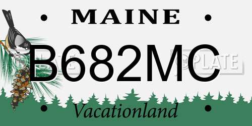 B682MC Maine License Plate