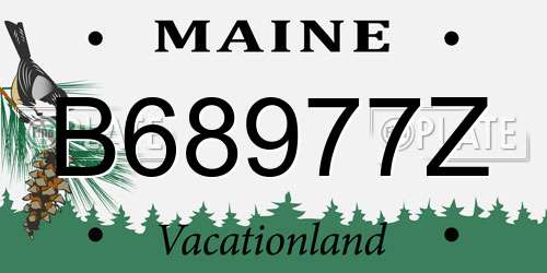 B68977Z Maine License Plate