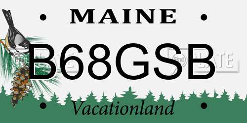 B68GSB Maine License Plate