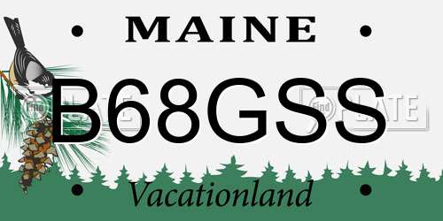 B68GSS Maine License Plate