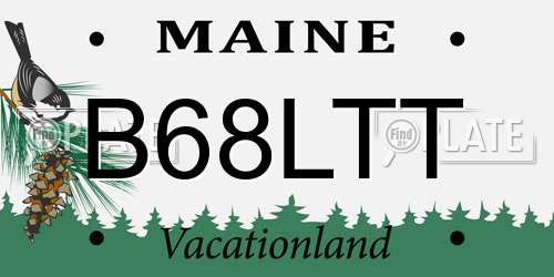 B68LTT Maine License Plate