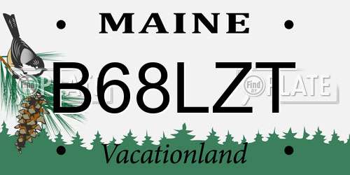 B68LZT Maine License Plate