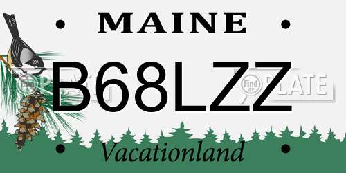 B68LZZ Maine License Plate