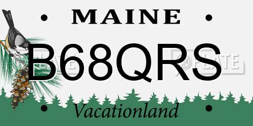 B68QRS Maine License Plate