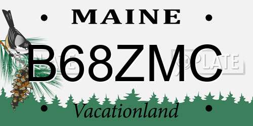 B68ZMC Maine License Plate