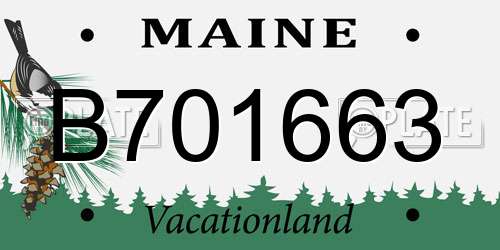 B701663 Maine License Plate