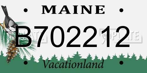 B702212 Maine License Plate