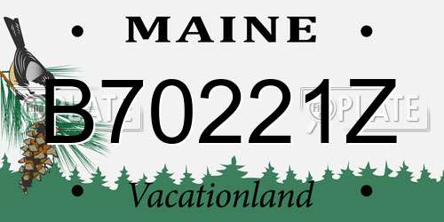 B70221Z Maine License Plate