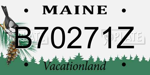 B70271Z Maine License Plate