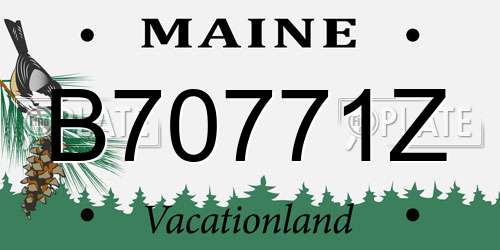 B70771Z Maine License Plate