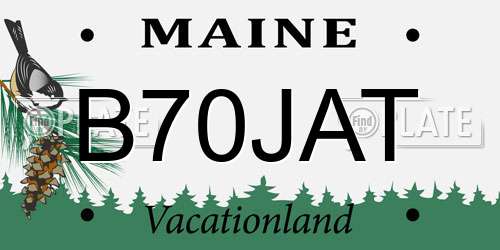 B70JAT Maine License Plate