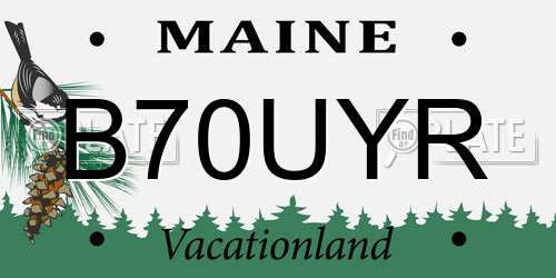 B70UYR Maine License Plate