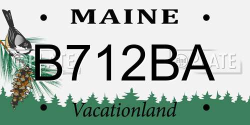 B712BA Maine License Plate