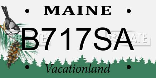 B717SA Maine License Plate