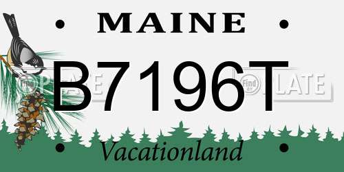 B7196T Maine License Plate