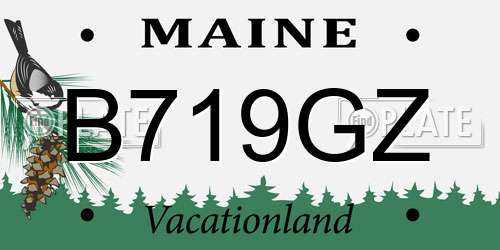 B719GZ Maine License Plate