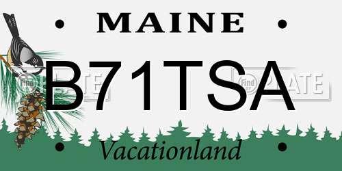 B71TSA Maine License Plate
