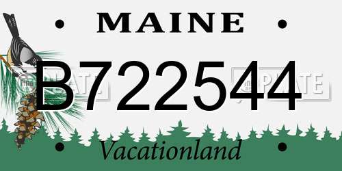 B722544 Maine License Plate