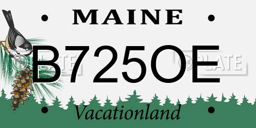 B725OE Maine License Plate