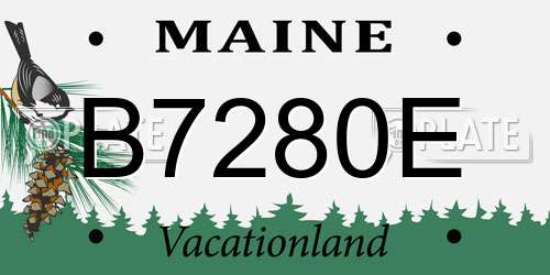 B7280E Maine License Plate