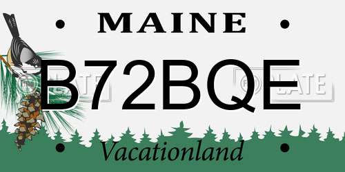 B72BQE Maine License Plate