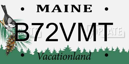 B72VMT Maine License Plate