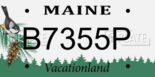 B7355P Maine License Plate