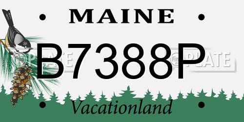 B7388P Maine License Plate