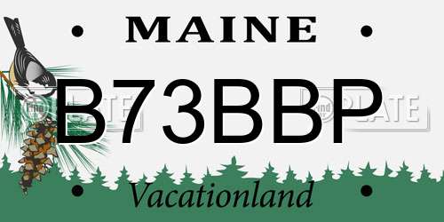 B73BBP Maine License Plate