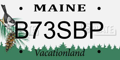 B73SBP Maine License Plate