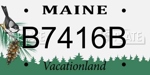 B7416B Maine License Plate