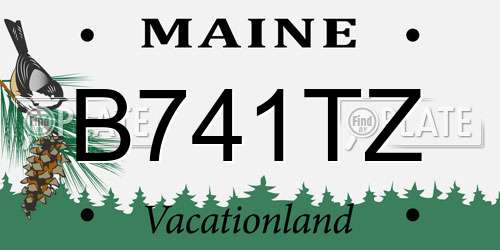 B741TZ Maine License Plate